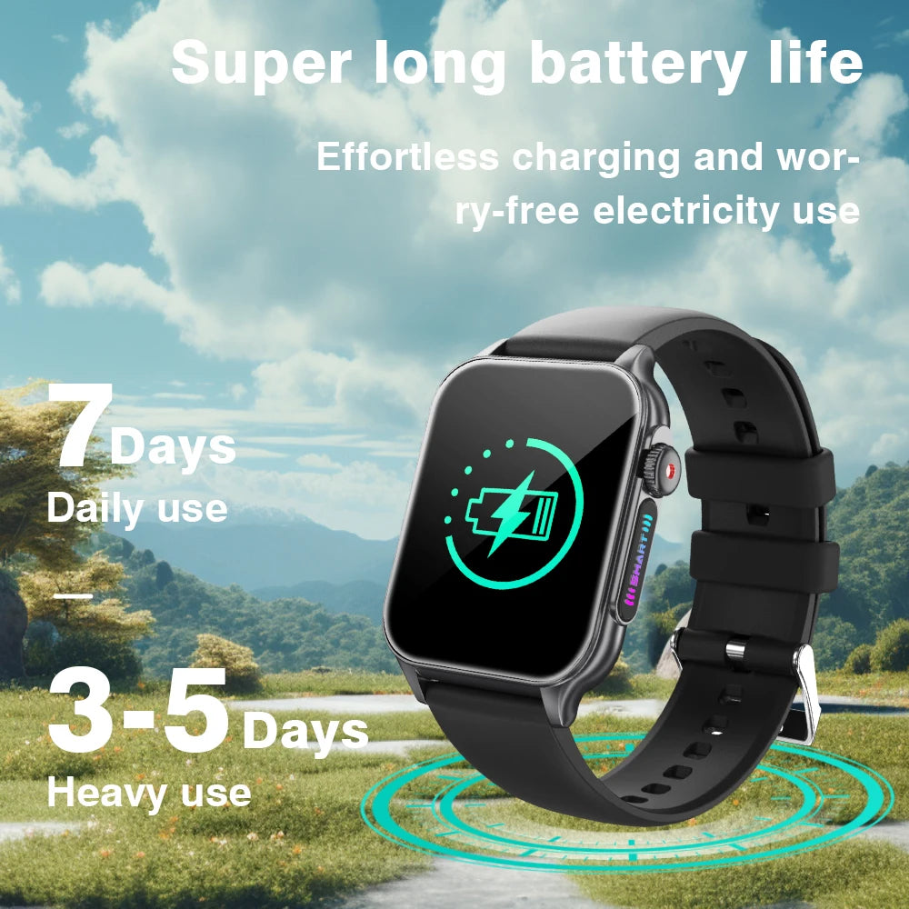 AOLON P6 1.96'' Amoled Smartwatch Men Health Monitoring IP68 Waterproof/BT5.4 Voice Calling Smart Watch Women
