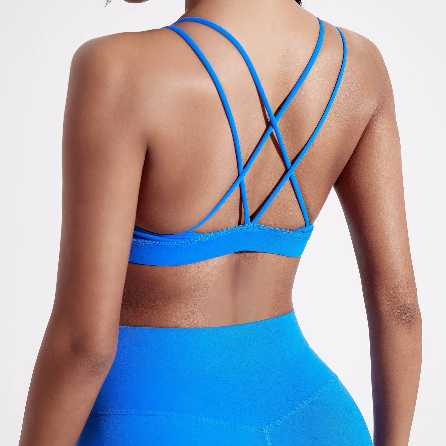Solid Color Cross Fitness Bra Soft High Strength Women Tight Sport Top/Comprehensive Training Gym Yoga Underwear With Chest Pad