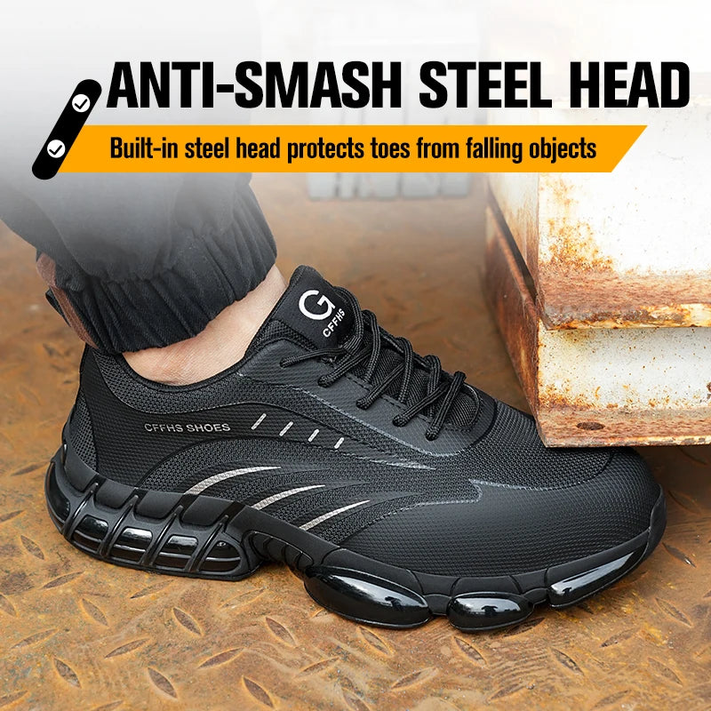 Breathable, lightweight and comfortable/anti-smash and anti-puncture safety shoes
