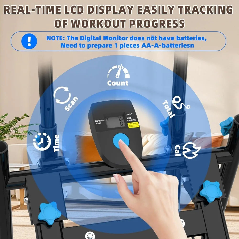 Compact Vertical Climber for Home Fitness Foldable/Stair Stepper for Total Body Cardio Workout