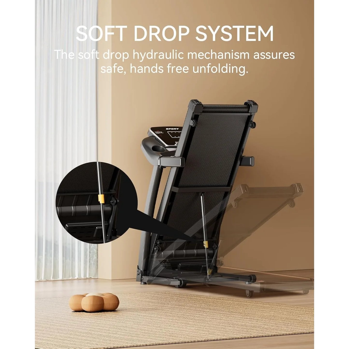Treadmill for Home, 3.0 HP Treadmill with Incline/Heart Rate Sensors Digital Display for Walking Running and Indoor Fitness
