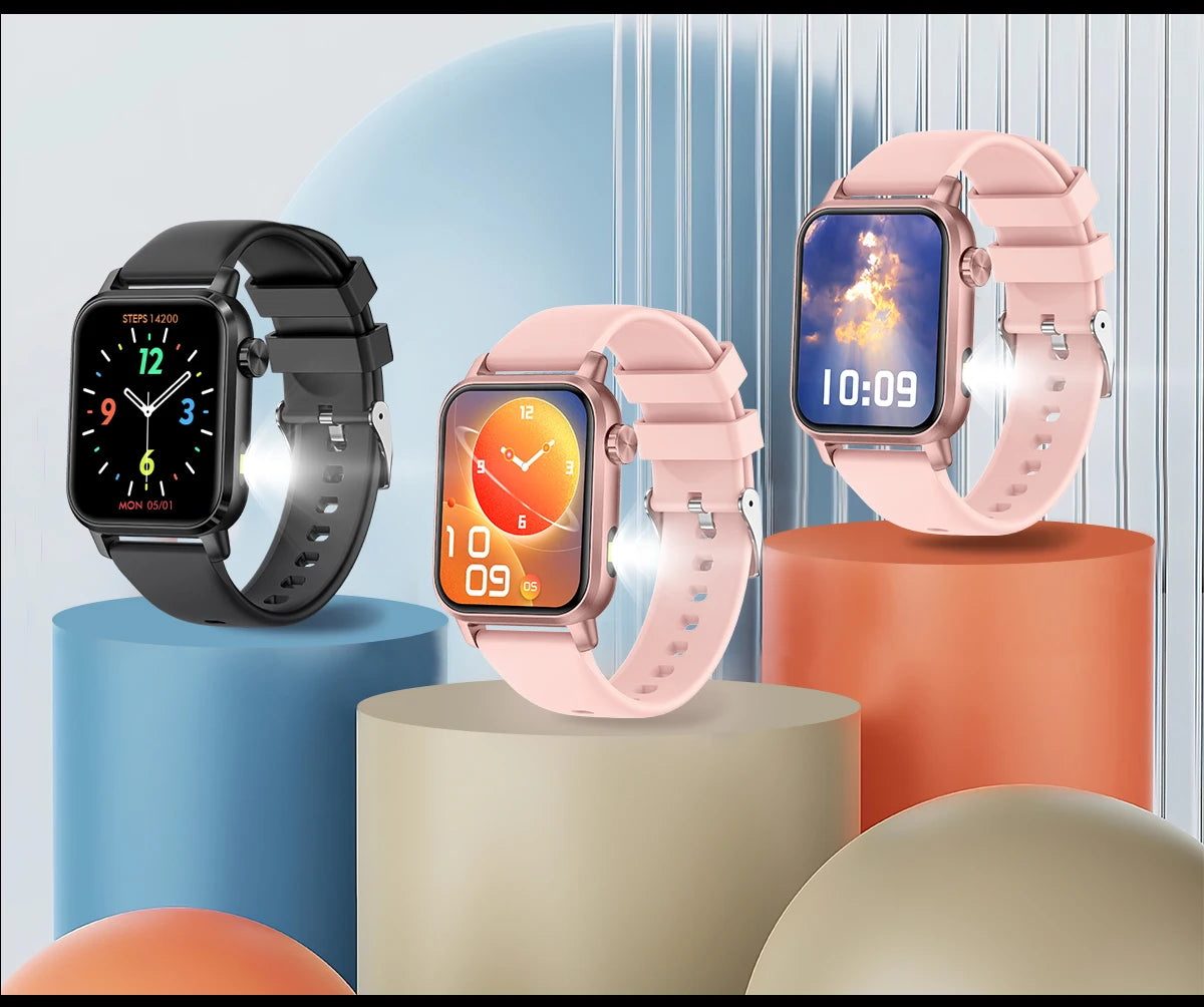 LIGE New Smart Watch 1.85''HD Screen Men Watches 3D Dial Bluetooth Call/Sport Fitness Tracker Men Smartwatch With LED Flashlight
