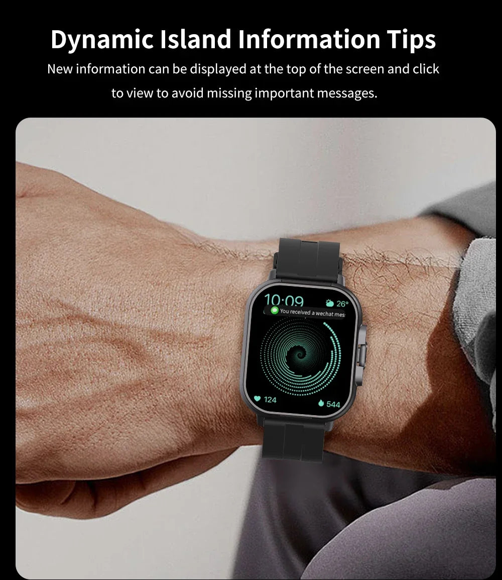 2025 D8 Smartwatch NFC Heart Rate Monitor Earbuds/Music Control Pedometer For iPhone Android