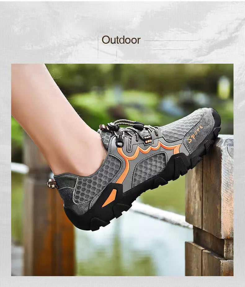 Oulylan Summer Breathable Men Hiking Shoes Mesh Outdoor Men/Climbing Shoes Men Sport Shoes Quick-dry Water Shoes