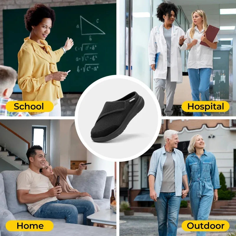 Orthopedic Slippers for Women Wide Fleece Lined Clogs with Arch Support/Recovery Orthopedic Shoes Comfortable Slip-On Footwear