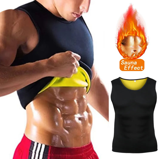 Men Training T-shirts Sauna Effect Sports Vest Exercise Tops/Fitness Clothes Slimming Weight Loss Sportswear Workout Activewear