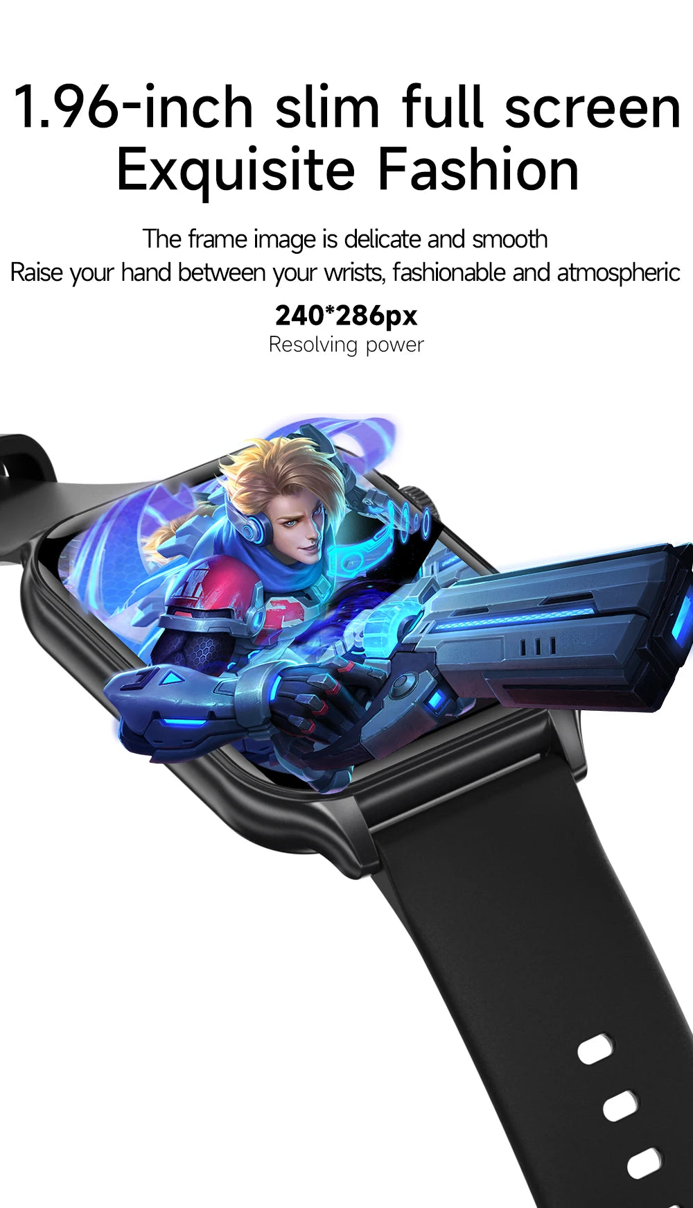 AOLON P6 1.96'' Amoled Smartwatch Men Health Monitoring IP68 Waterproof/BT5.4 Voice Calling Smart Watch Women