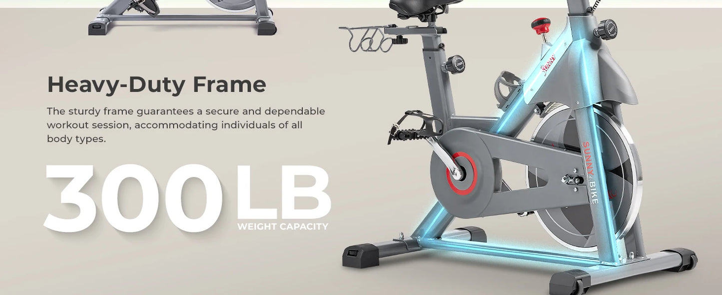 Indoor Cycling Resistance Exercise Bike/Optional Dumbbell Holder & Connected Fitness