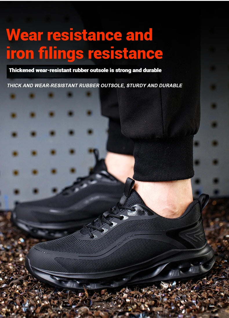 Men's Safety Shoes Anti-Impact Anti-Piercing Lightweight Work Shoes/Lightweight Breathable Sporty Design for Outdoor Work Shoes
