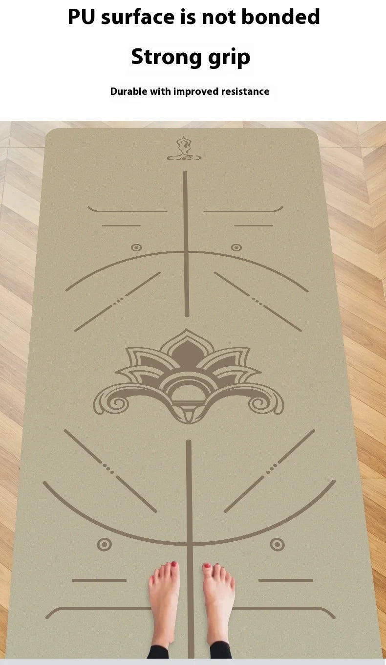 New Women's Home Fitness Yoga Mat 5mm Natural Rubber/with Coconut Fiber Texture, Wide Non-Slip & Durable Mat