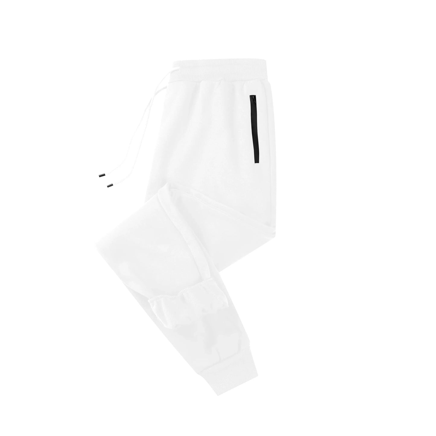 New Men's Sport Casual Baggy Sweatpants with Side Zipper Pockets/Elastic Waist Joggers for Fitness Gym Clothing