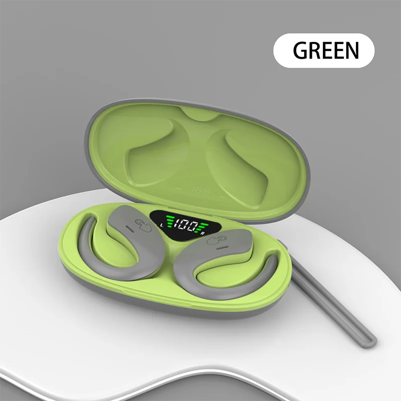Open Ear Bluetooth Headphones 30 Hours Playtime/True Wireless Earbuds with Ear Hook Air Conduction Clear Calls Waterproof