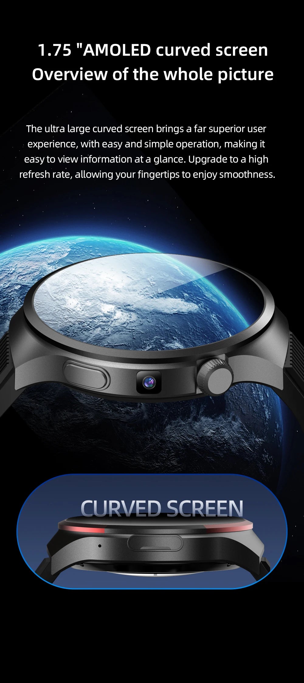 GoldenSpike 4G Full Netcom Smartwatch 1.75inch Amoled Android Smart Watch/With 8MP Camera Video Calling Sim Card Google Play