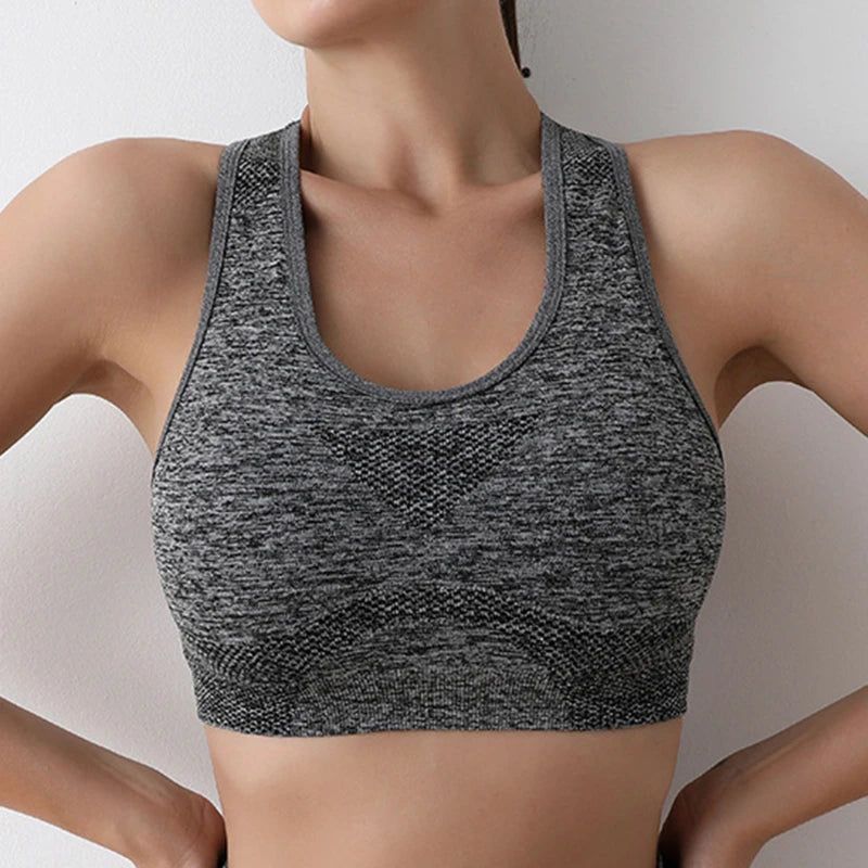Women Sports Bras Yoga Top Vest High Shockproof Quick-drying Yoga/Gym Running Fitness Underwear Ladies Seamless Sportswear