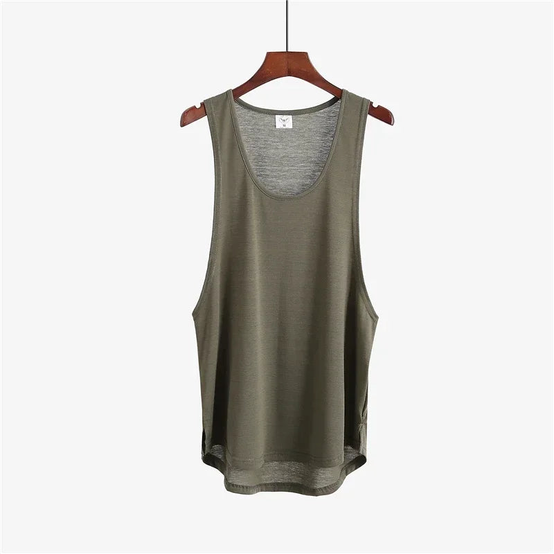 Fitness clothing blank sleeveless shirt men's gym stringer tank top bodybuilding/tank top men sportwear undershirt