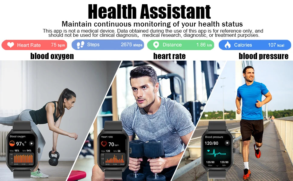 AI Voice Assistant Smart Watch for Men Women, 1.96'' HD Screen Activity/Trackers with 100+Sports/ Sleep/ Heart Rate Monitor