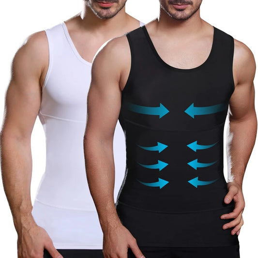 Men's Compression Shirts Tank Tops Undershirts Men's Slimming/Body Shaper Vest Sleeveless Abdomen Slim Vest Fitness Workout