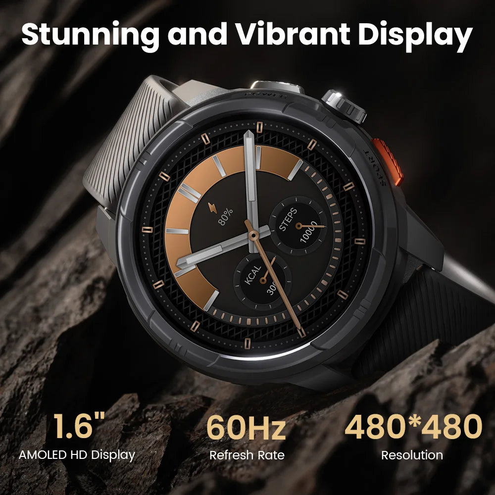HAYLOU Solar Ultra GPS Smart Watch 1.6” AMOLED Display 60Hz Refresh Rate/Bluetooth Calls 5ATM Water Resistance Sports Smartwatch