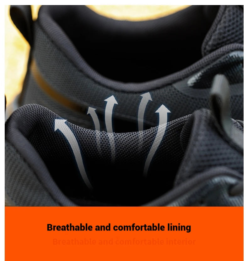 Men's Safety Shoes Anti-Impact Anti-Piercing Lightweight Work Shoes/Lightweight Breathable Sporty Design for Outdoor Work Shoes