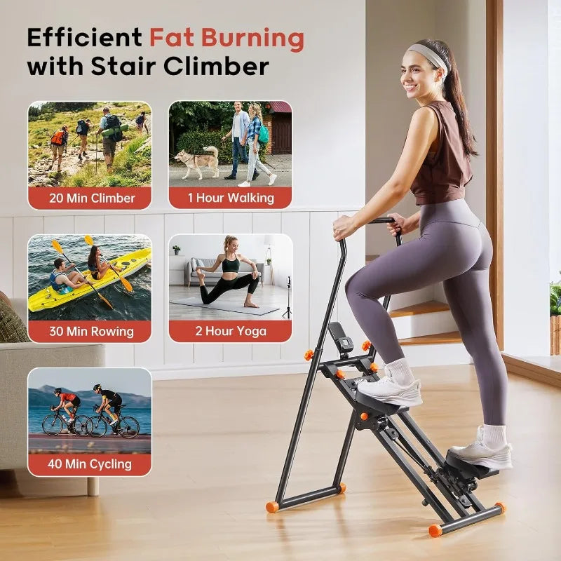 Foldable Stair Stepper Machine - Vertical Stair Climber for Home Gym/Full-Body Cardio Workout Equipment