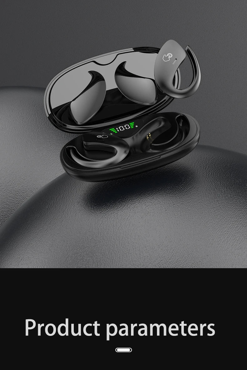 Open Ear Bluetooth Headphones 30 Hours Playtime/True Wireless Earbuds with Ear Hook Air Conduction Clear Calls Waterproof