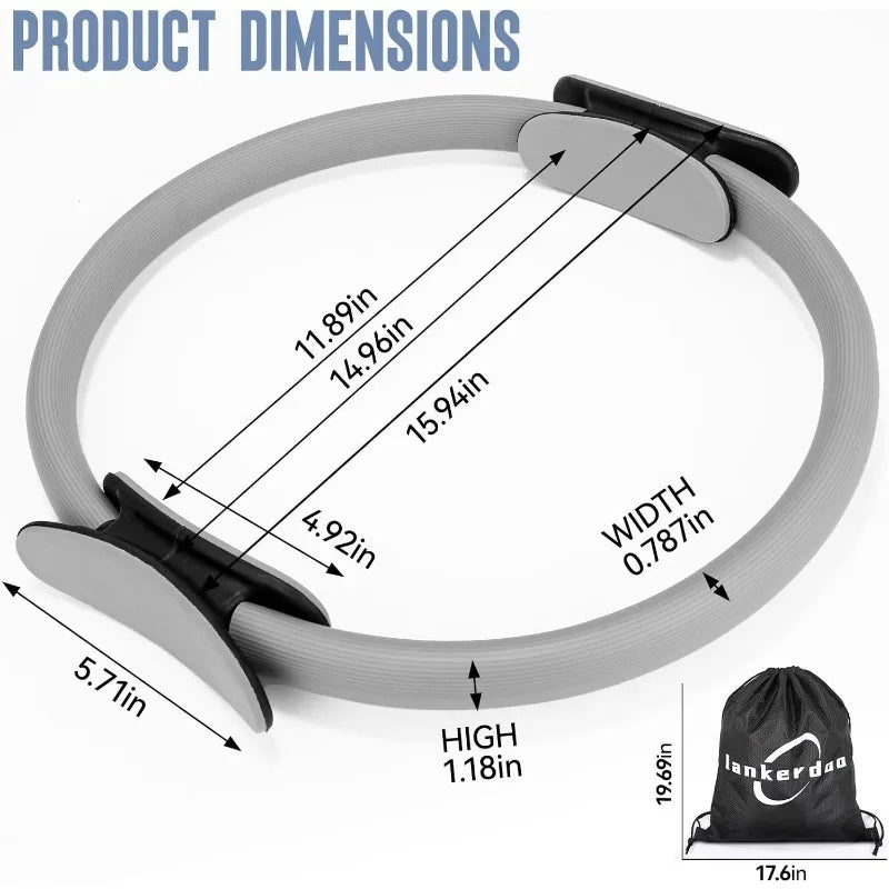 Pilates Ring Fitness Circle 14" Yoga Rings Magic Circle/with Dual Padded Handles for Toning Arms, Thighs/Legs & Core