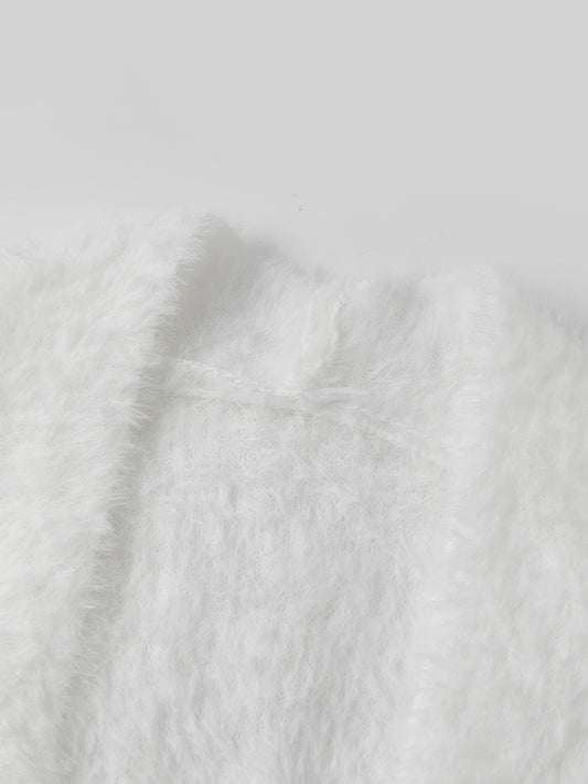 Women s Cozy Knit Cardigan with Pockets Soft Fuzzy Open Front/Long Sleeve Sweater Coat for Autumn Winter Fashion