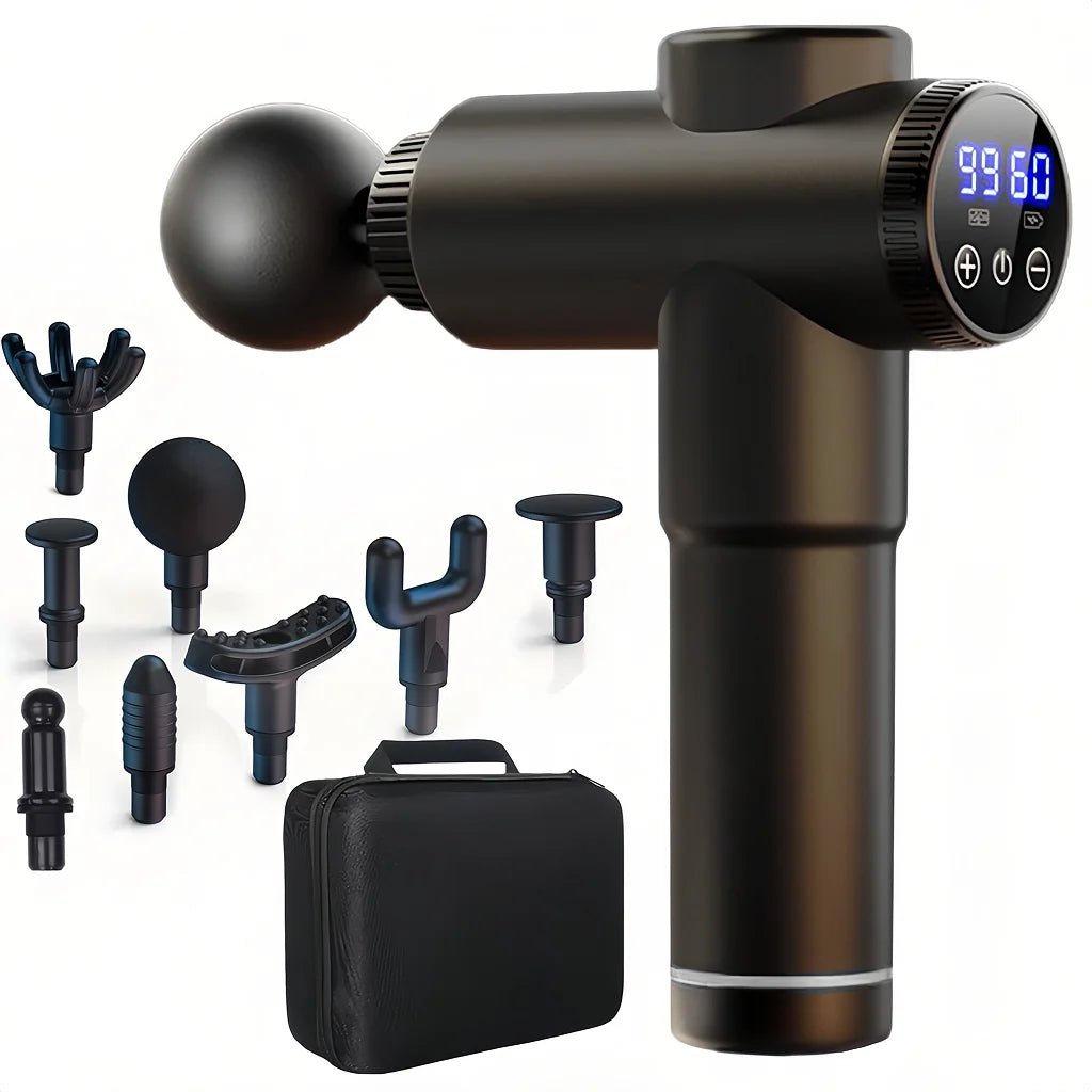 Massage Gun LCD Touch Screen Muscle Fasciitis Pain Relief/Recovery Suitable Alleviating for Athletes and Office Workers