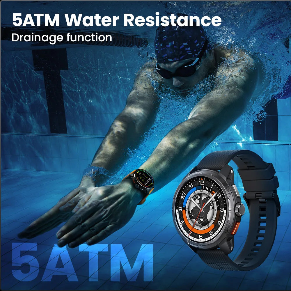 HAYLOU Solar Ultra GPS Smart Watch 1.6” AMOLED Display 60Hz Refresh Rate/Bluetooth Calls 5ATM Water Resistance Sports Smartwatch