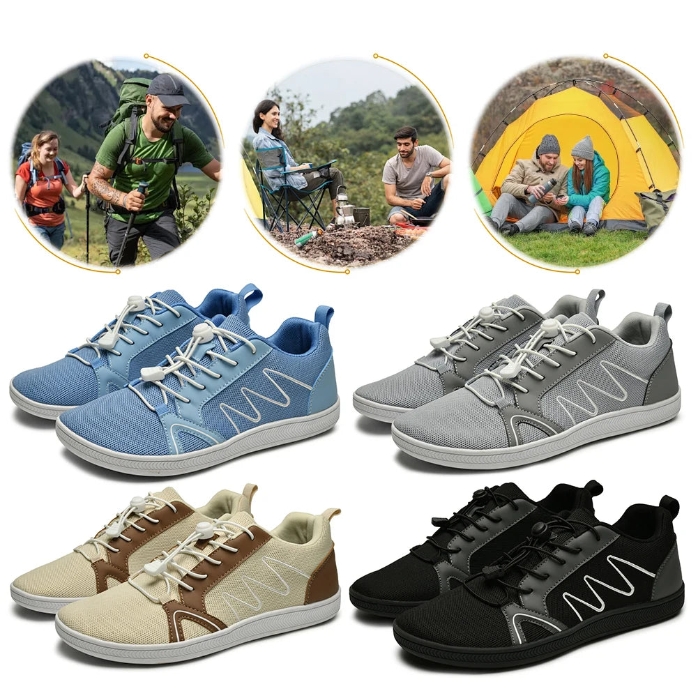 Minimalist Barefoot Shoes Non Slip Cross Trainer Shoes Breathable Wide Toe/Walking Shoes Casual Mesh Sneakers for Outdoor Sports