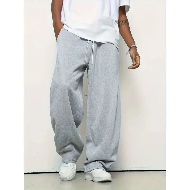 Super handsome men's straight leg pants made of pure cotton/for casual wear suitable for men in autumn and winter