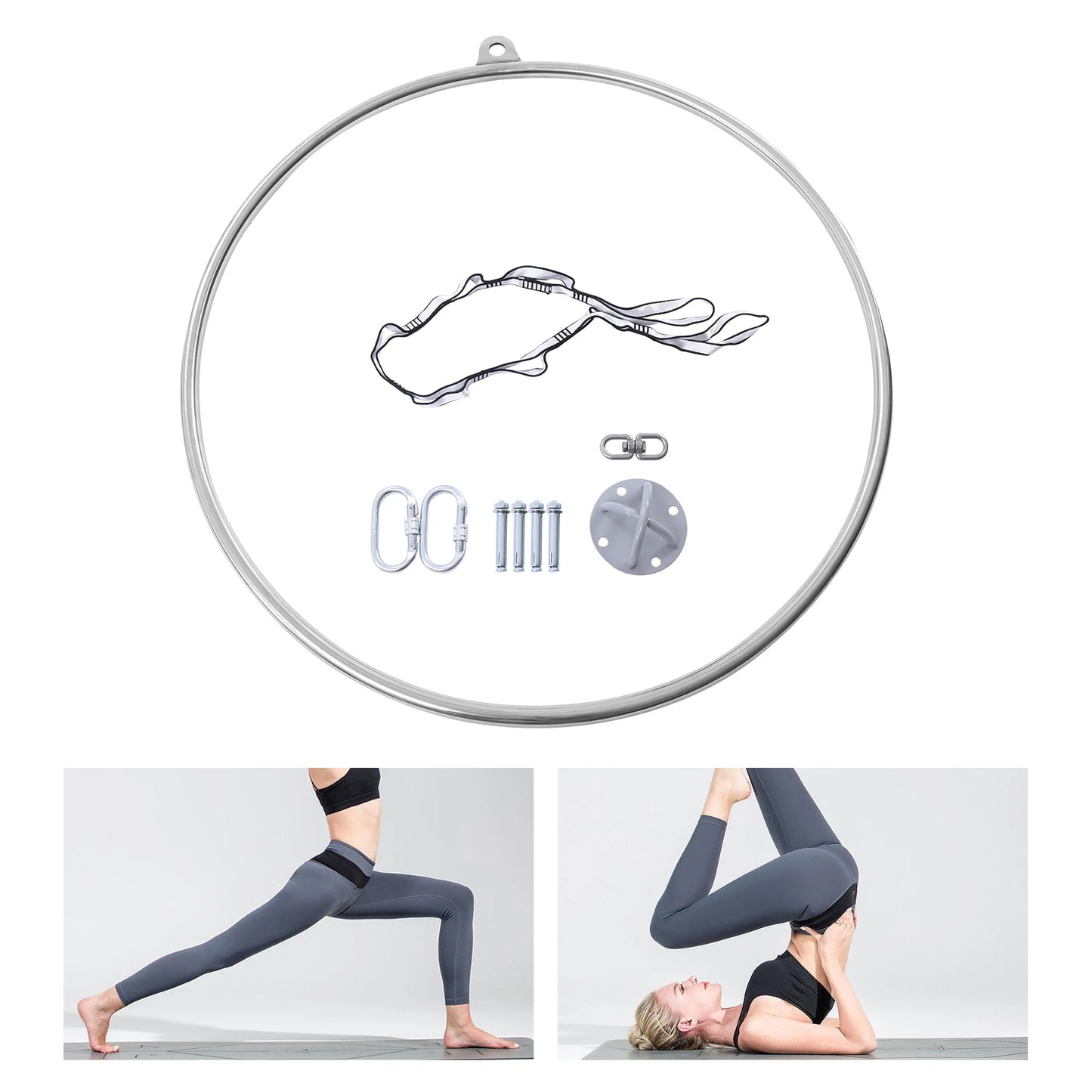 90cm Professional Aerial Hoop Dancing Circus Ring Set/Single Point Circus Aerial Equipment Yoga Hoop