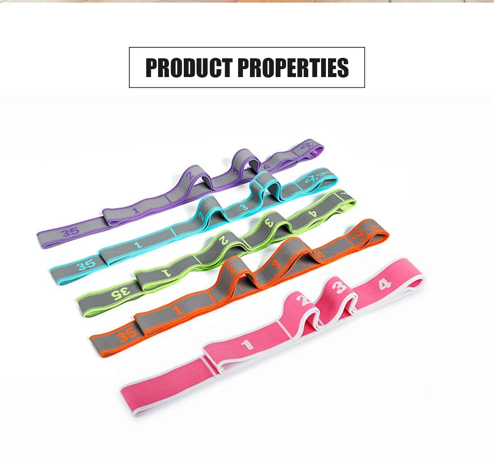Multi-Section Elastic Yoga Resistance Bands Adult Child Dance Training/Gym Home Pilates Exercise Pull Strap Belt Fitness Sport