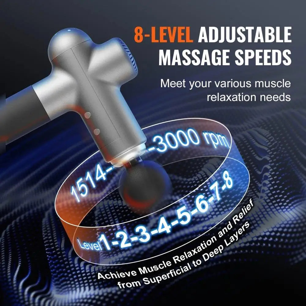 Deep Tissue Massage for athletes 8 Levels/6 Massage Heads, 24V 2500mAh