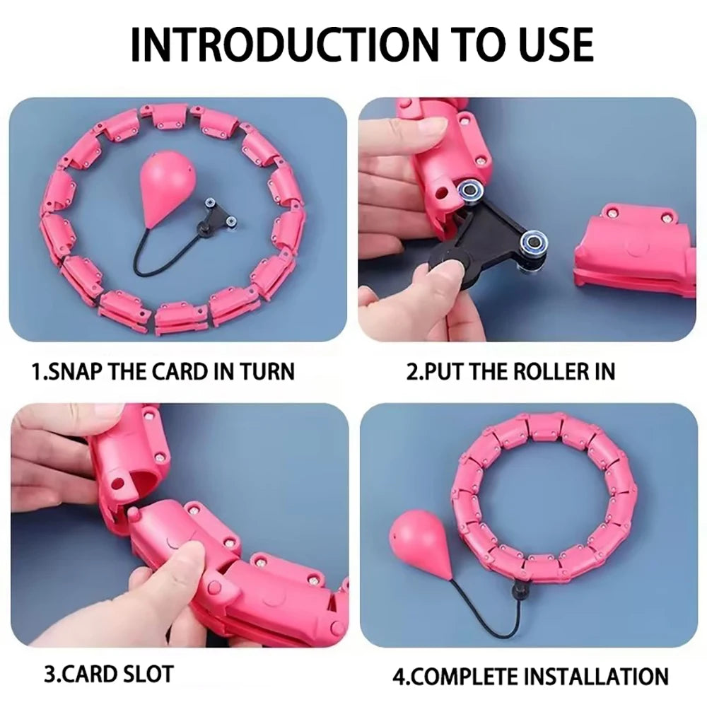 Weighted Hula Circle Hoops for Adults Weight Loss Plus Size/for Adults Smart Exercise 2 in 1 Adjustable with Detachable Knots