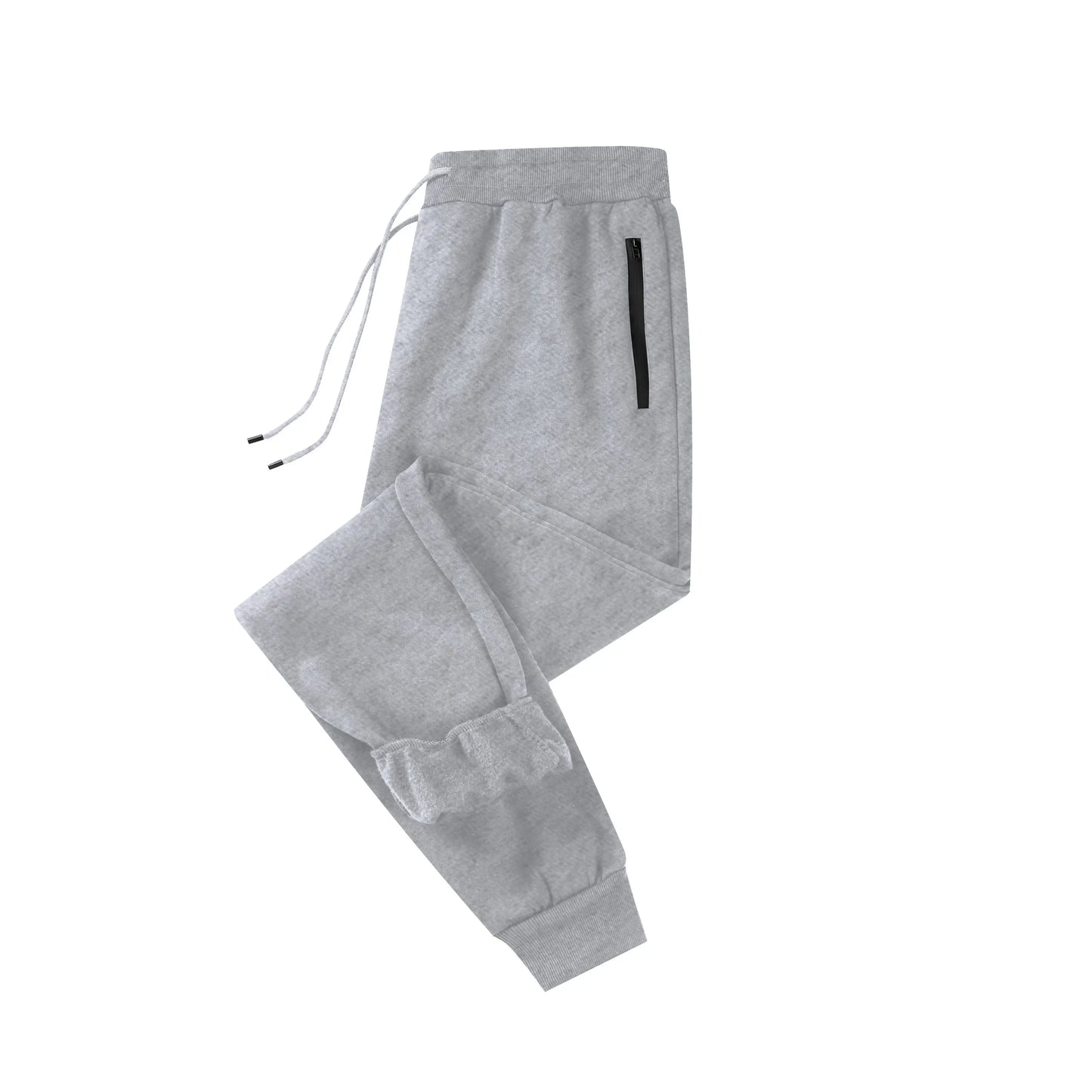 New Men's Sport Casual Baggy Sweatpants with Side Zipper Pockets/Elastic Waist Joggers for Fitness Gym Clothing