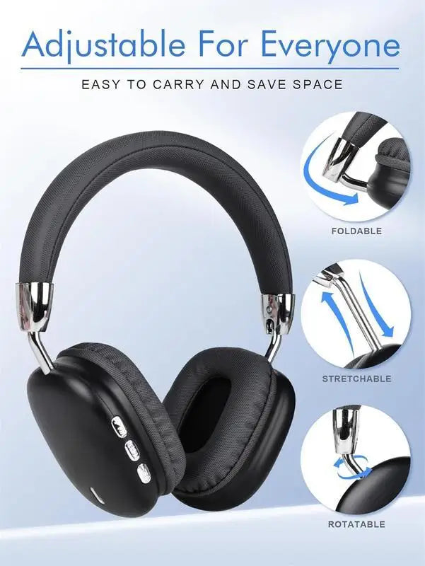 Wireless Bluetooth Headphones High-Resolution Audio Foldable/Lightweight Deep Bass Long-Lasting Earphones