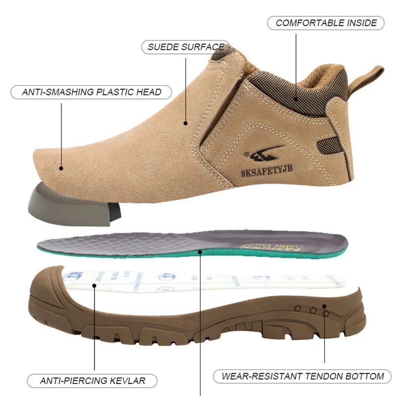 Insulation Men Work Boots Puncture-Proof Safety Shoes/Composite Toe Welder Protective Shoes Indestructible Work Shoes