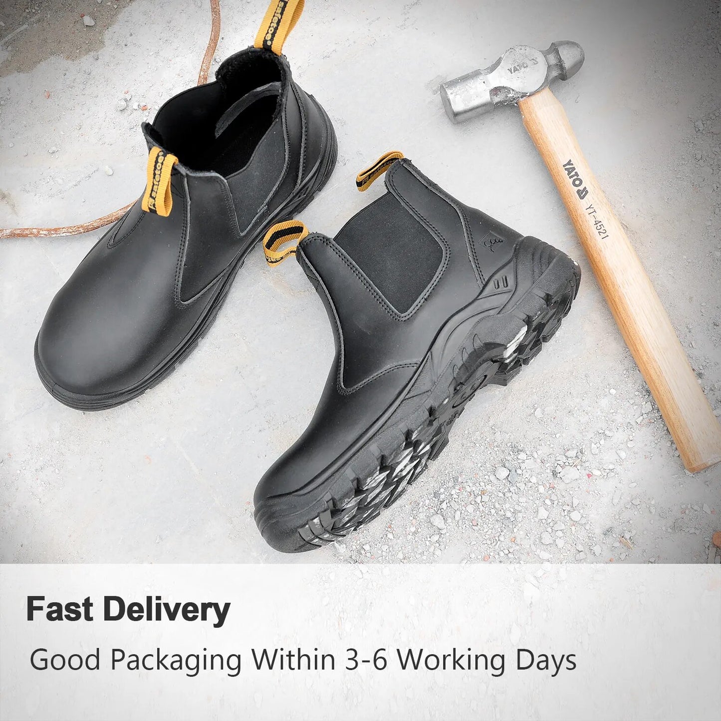 SAFETOE S3 Safety Shoes Light Weight Work Boots/With Steel Toe Cap, Waterproof Leather For Men