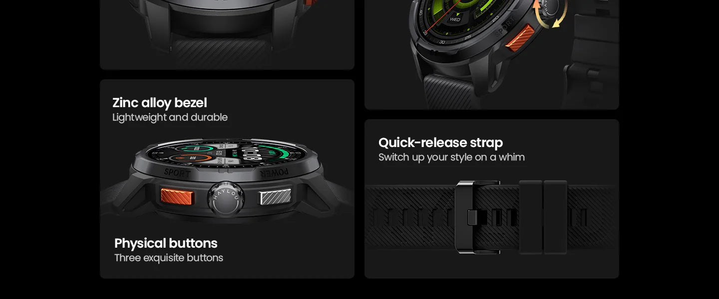 HAYLOU Solar Ultra GPS Smart Watch 1.6” AMOLED Display 60Hz Refresh Rate/Bluetooth Calls 5ATM Water Resistance Sports Smartwatch