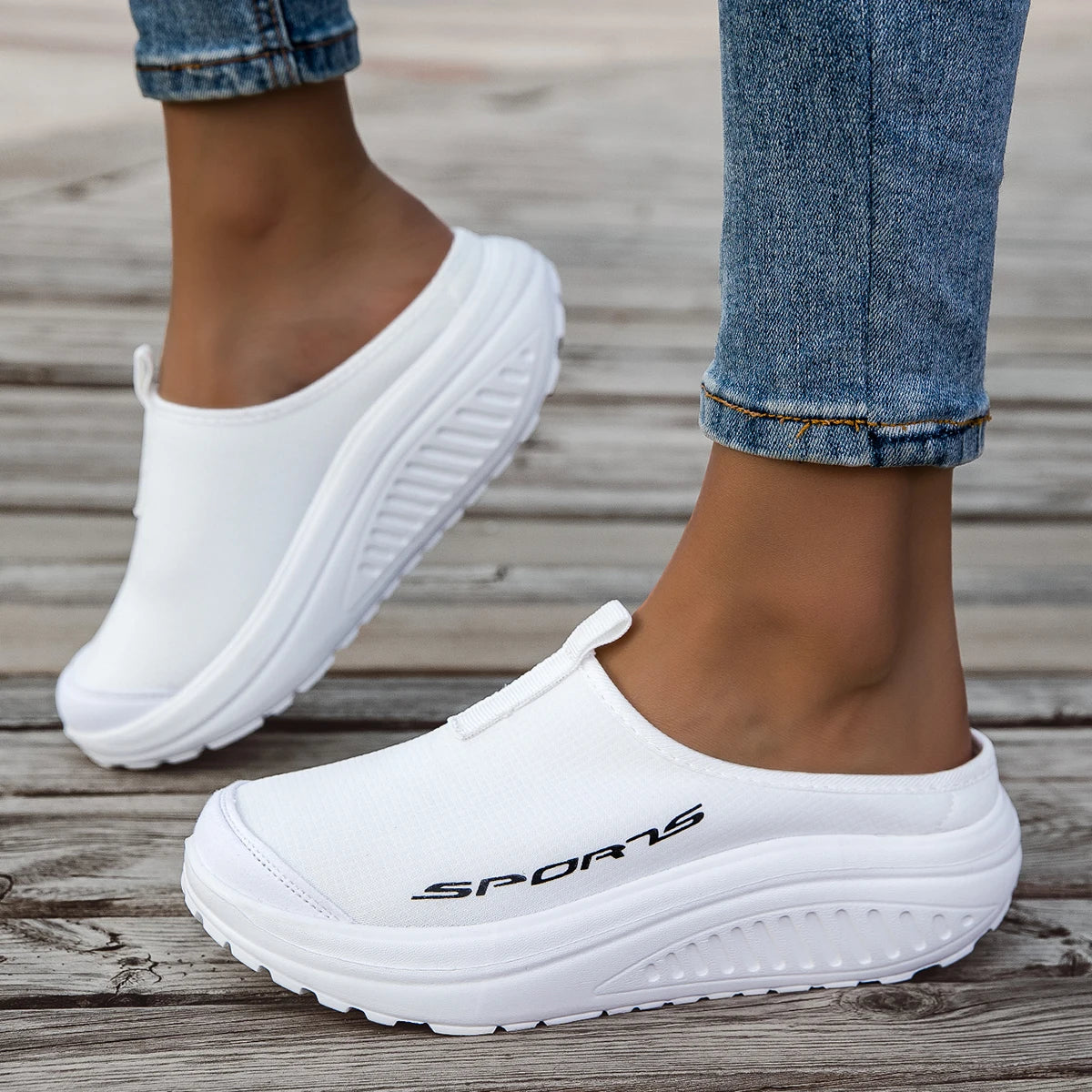 Summer women's one foot sports shoes breathable thin mesh lazy shoes/toe cap half drag sandals women's style
