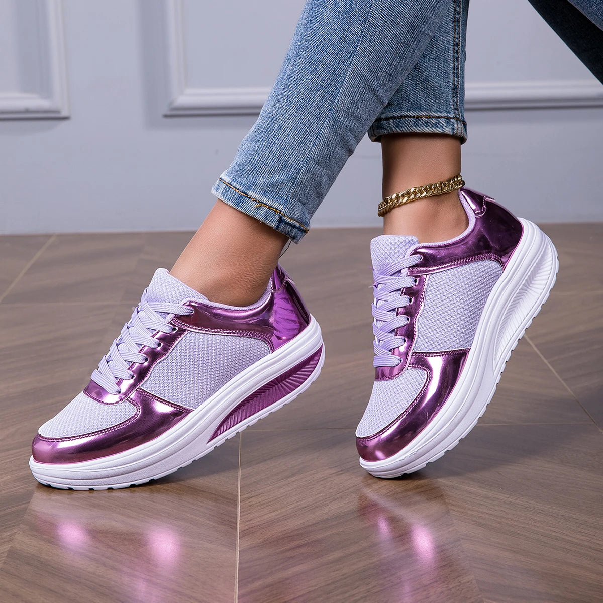 Sneakers For Women Fashion Glitter Girls Women's Casual Shoes/Tennis Shoes For Women Lightweight Walking Shoes