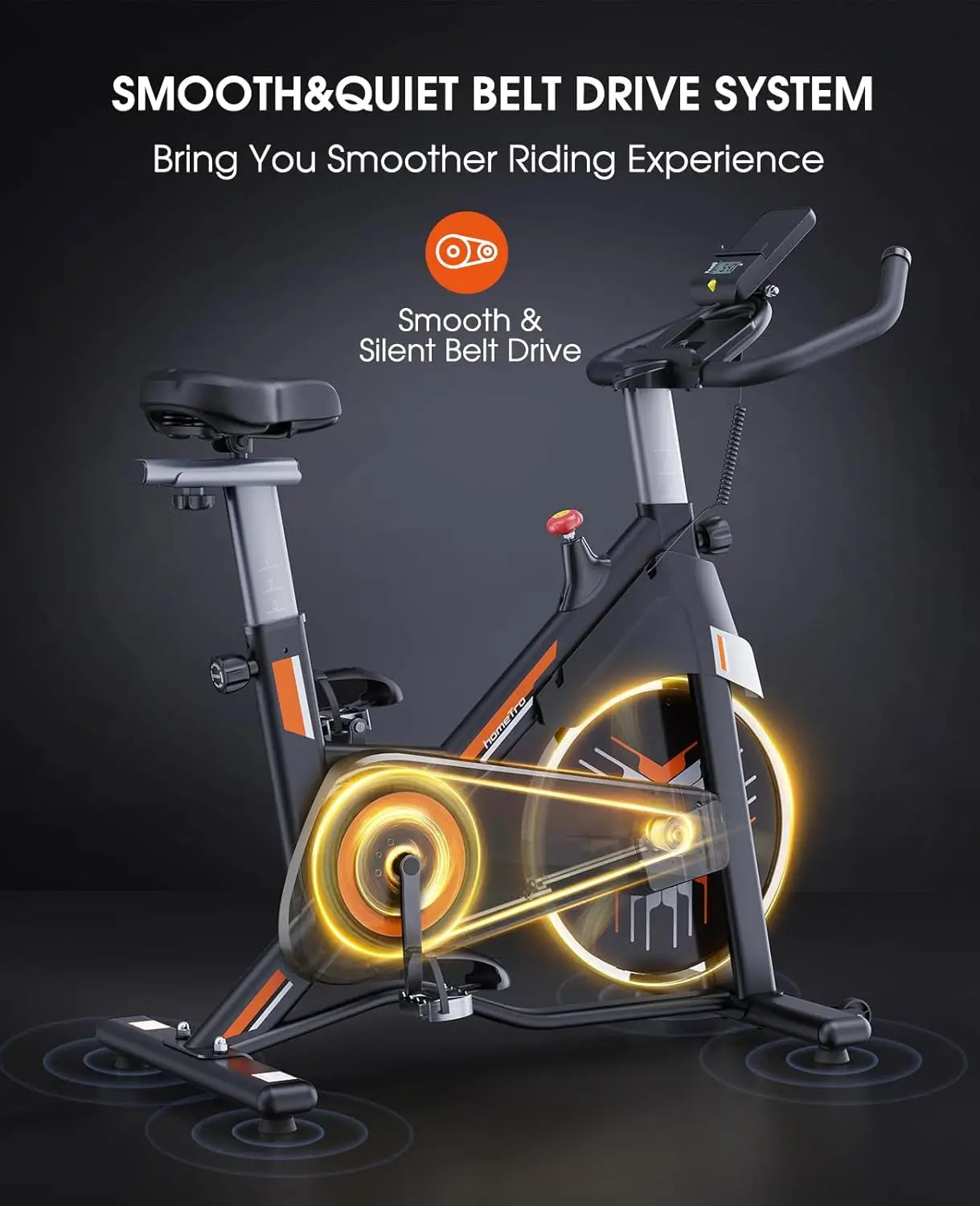 Exercise Bike, Adjustable Magnetic/Brake Pad Resistance Silent Belt Drive/Indoor Cycling Bike for Home Cardio, Fitness Station