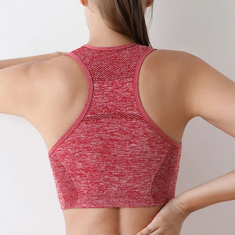 Women Sports Bras Yoga Top Vest High Shockproof Quick-drying Yoga/Gym Running Fitness Underwear Ladies Seamless Sportswear