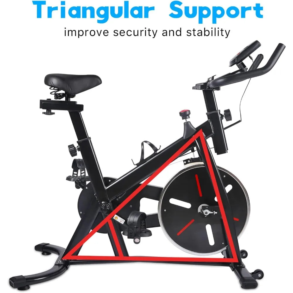 Indoor Cycling Bike Stationary Exercise Bike, Low Noise Adjustable Handlebars/Extra Comfort Seat Fitness Stationary Flywheel