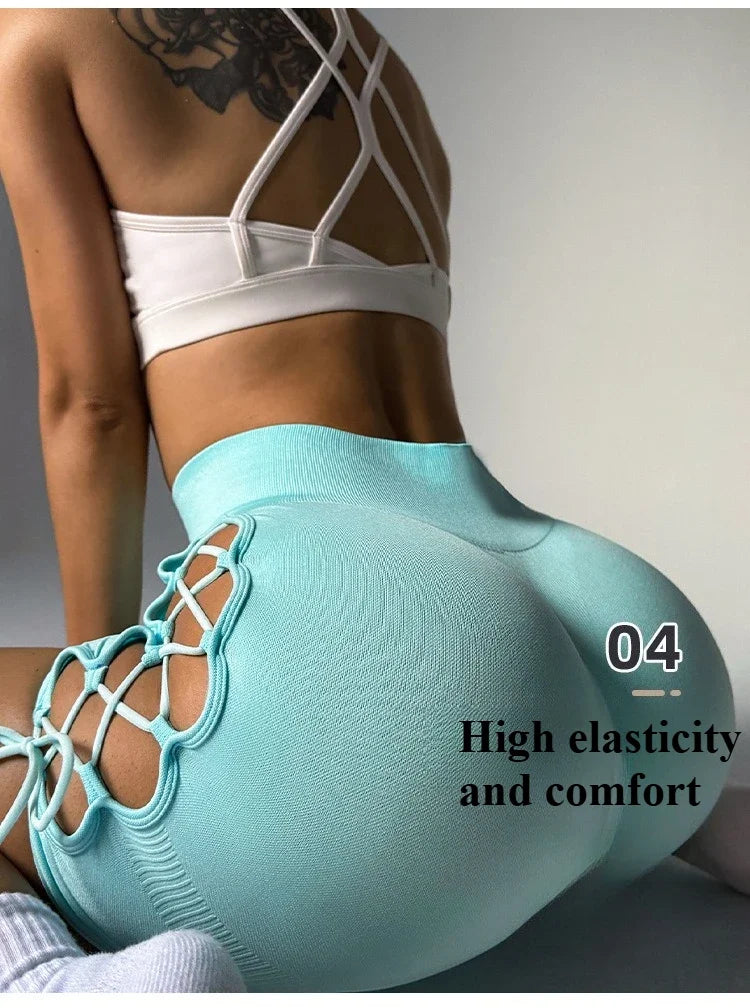 Women Seamless Yoga Shorts Gym Quick-Dry Running/Sports Shorts Sexy Women High Waist Workout Shorts