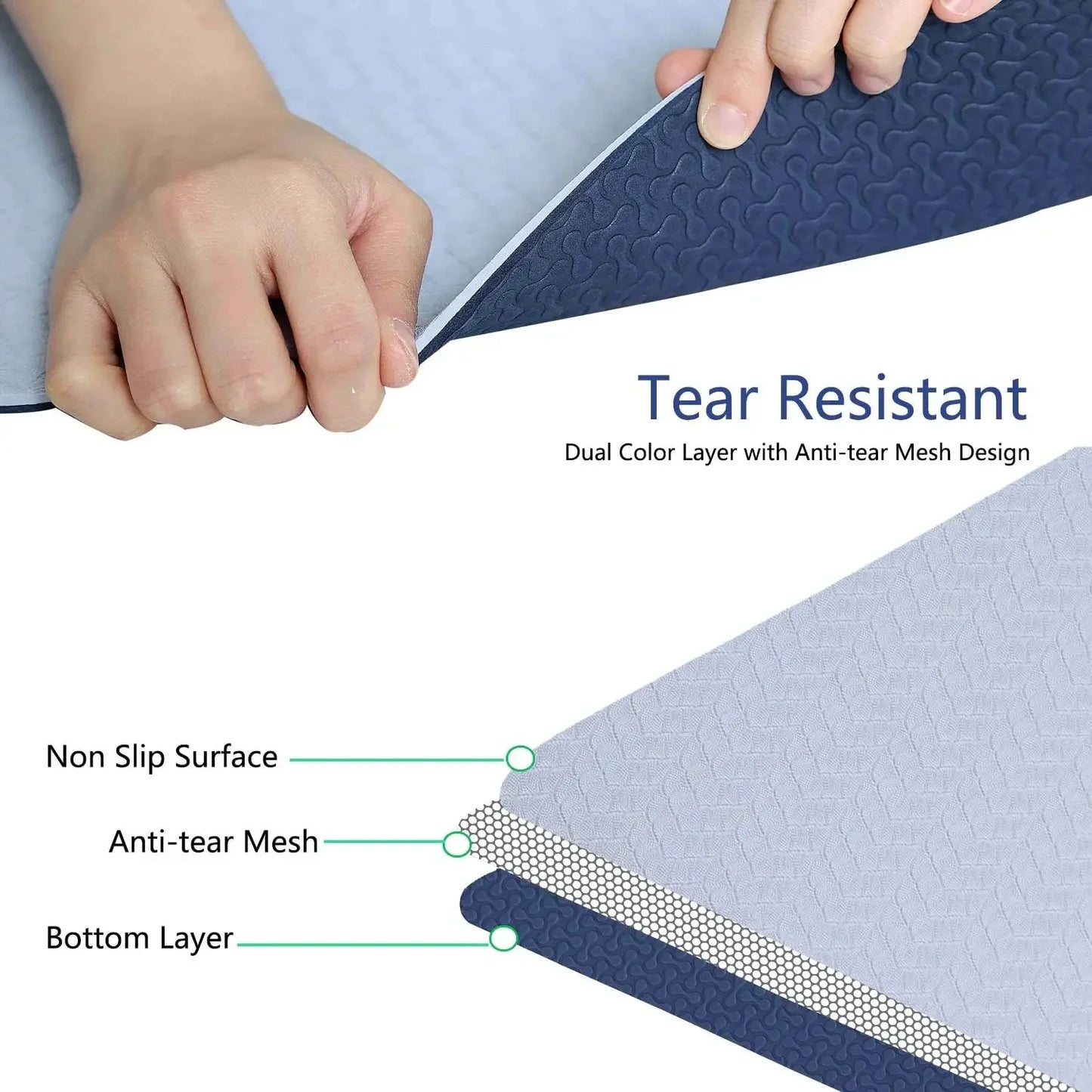 Mat Non Slip Anti-tear Yoga Mats Eco Friendly Hot Yoga Mat/Thick Workout Pilates and Fitness