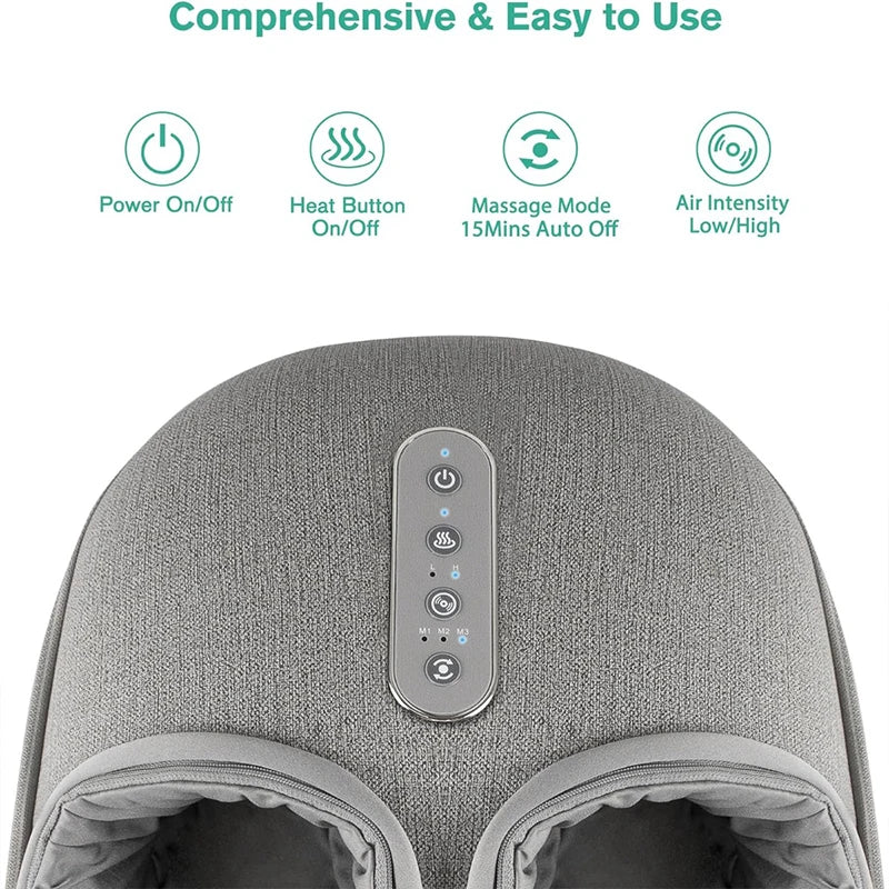 Medcursor Foot Massager Heating Therapy Adjustable/Shiatsu Deep Kneading Roller Muscle Relaxation Pain Relief for Home