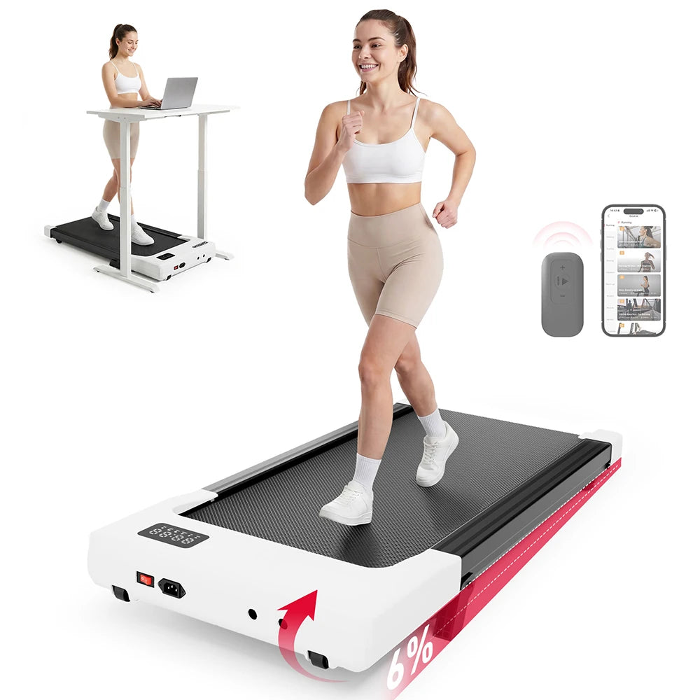 Walking Pad Under Desk Treadmill 2 in 1 Portable Treadmill/with Remote Control LED Display 2.5HP Walking pad for Home Gym