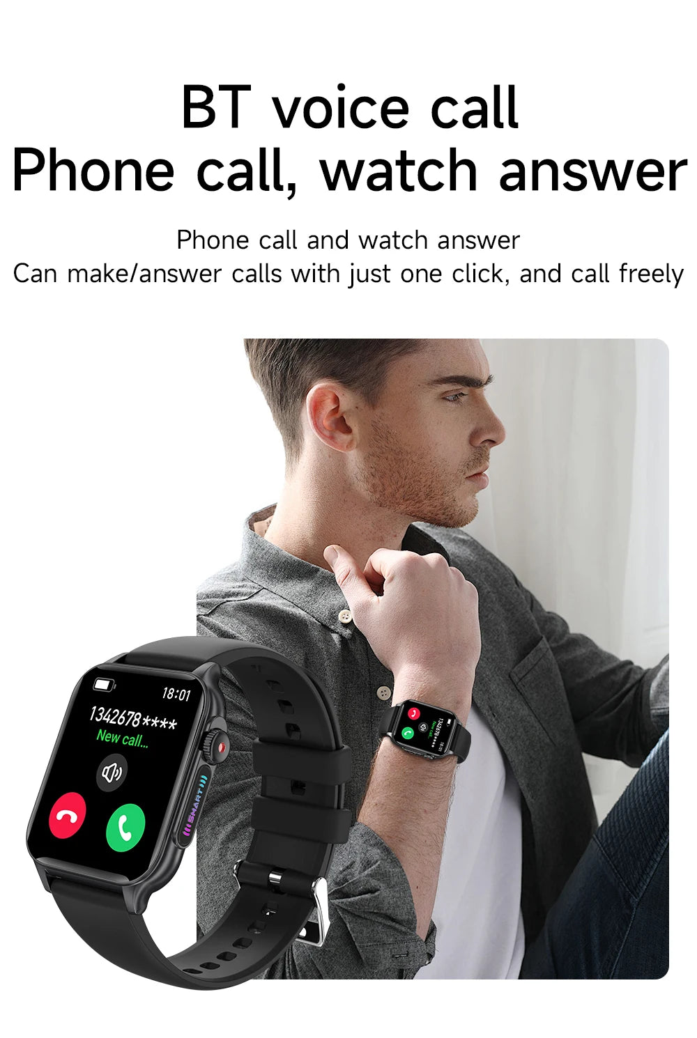 AOLON P6 1.96'' Amoled Smartwatch Men Health Monitoring IP68 Waterproof/BT5.4 Voice Calling Smart Watch Women